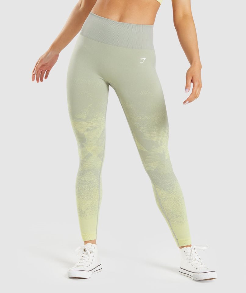 Women\'s Gymshark Adapt Ombre Seamless Leggings Mint | CA 8607NA